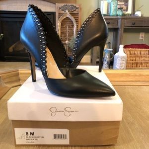 New w Box Jessica Simpson Black Leather 4” Paulene